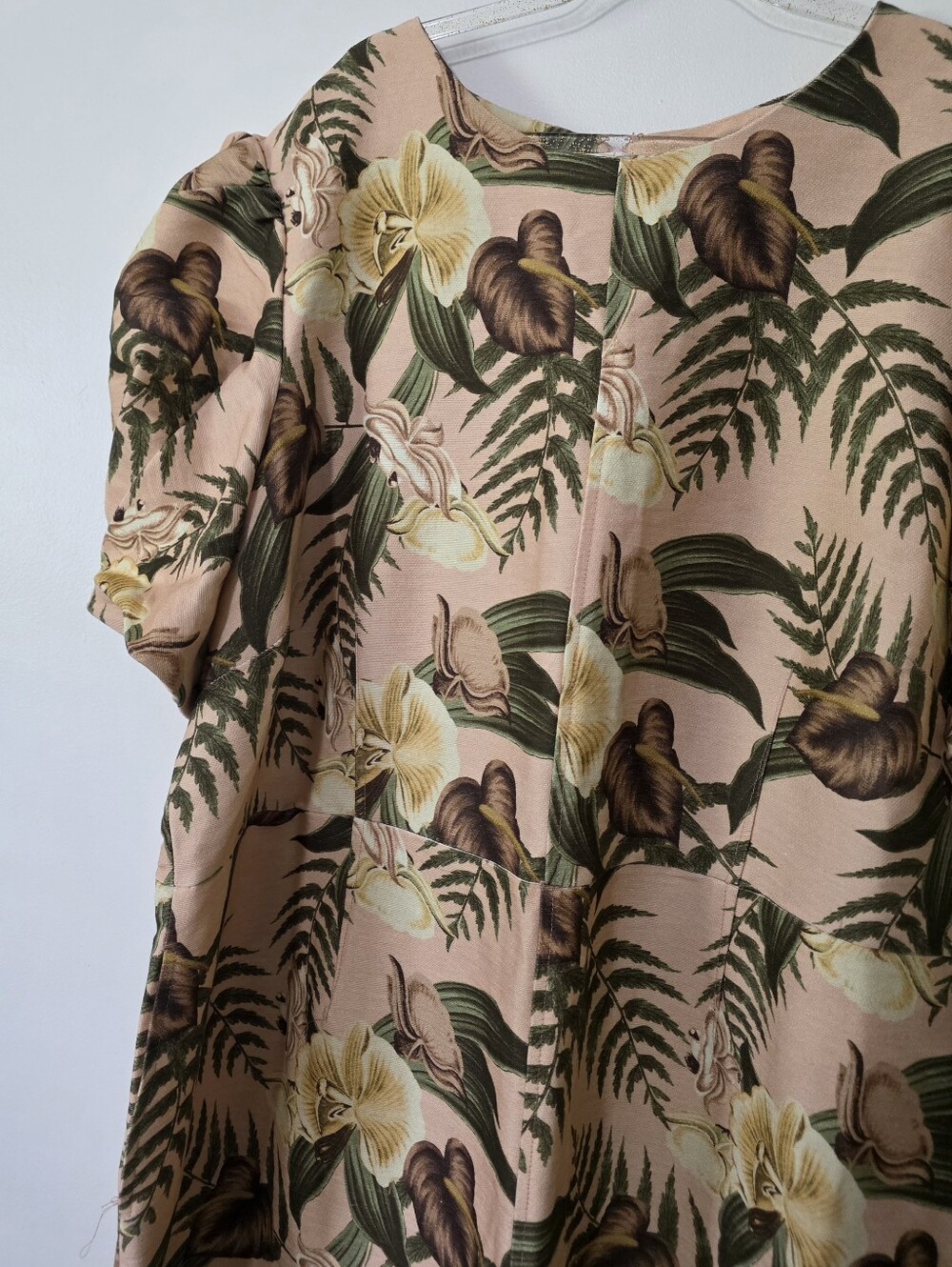 Asos Tropical Print Dress Resort Wear Botanical Coconut Girl Coastal Party Sz 22
